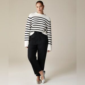 J Crew Women’s Heritage cotton Roll neck sweater black and white stripe Sz S NWT
